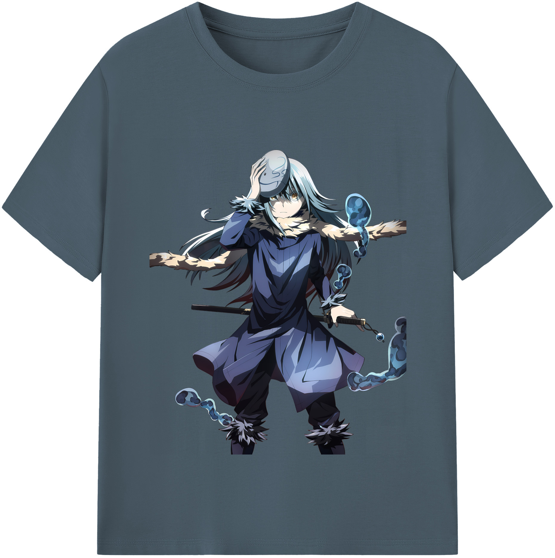 （画像用） 転スラ Regarding Reincarnated to Slime 綿100％半袖Tシャツ（フロントプリント）